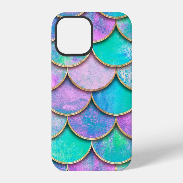 Mermaid fish scale wave japanese seamless pattern. iPhone case (Back)