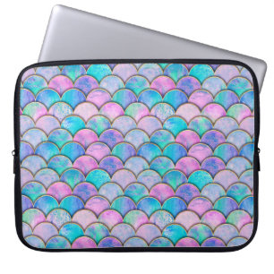 Mermaid fish scale wave japanese seamless pattern. laptop sleeve