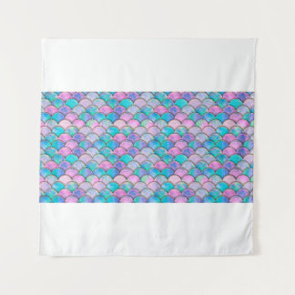 Mermaid fish scale wave japanese seamless pattern. tapestry
