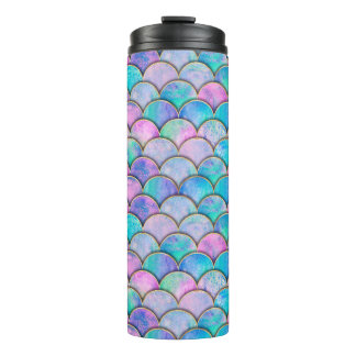 Mermaid fish scale wave japanese seamless pattern. thermal tumbler