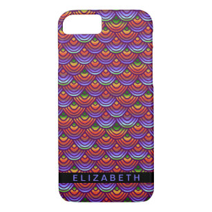 Mermaid Fish Scallop Scale Pattern Tropical   Name Case-Mate iPhone Case