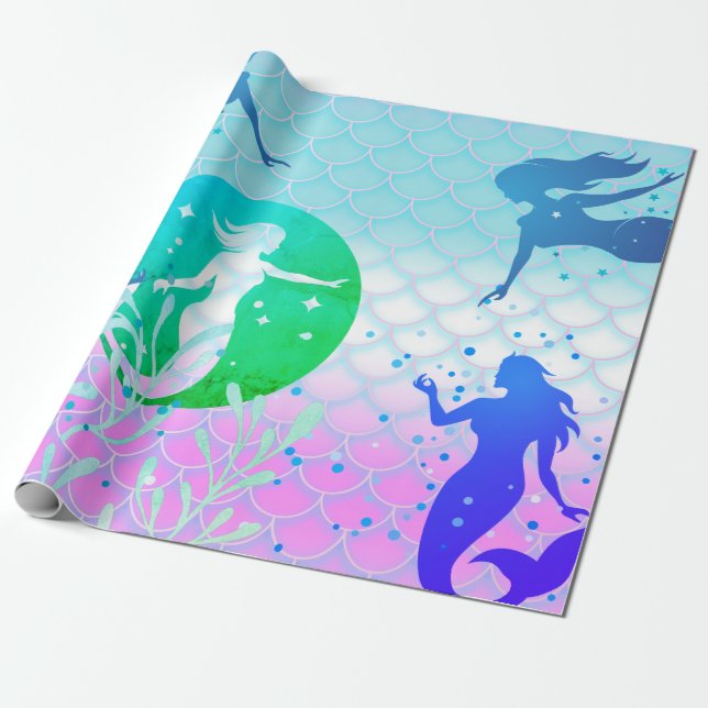 Mermaid for any day wrapping paper (Unrolled)