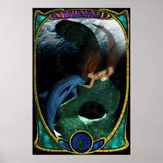 Mermaid & Friend Poster