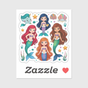 Mermaid Friends Personalized Fun set  Sticker