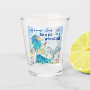 Mermaid Funny Fish Tropical Beach Shot Glass