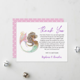 Mermaid Future Mum Baby Shower Thank You Holiday Card
