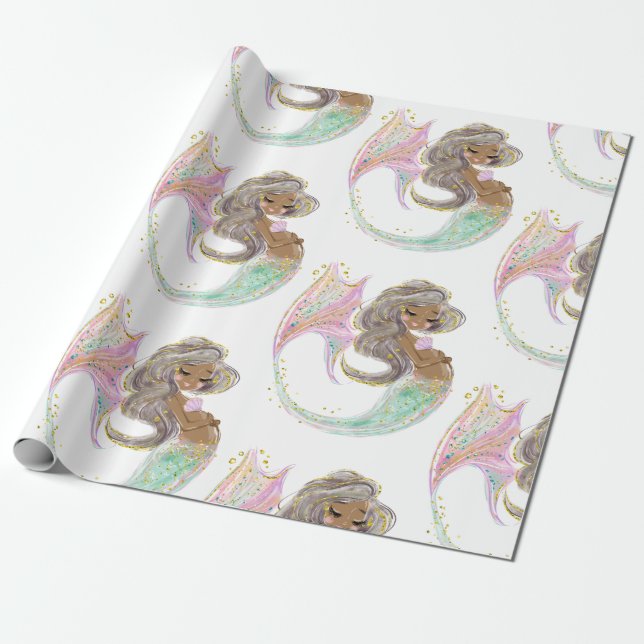 Mermaid Future Mum Baby Shower. Under The Sea. Wrapping Paper (Unrolled)