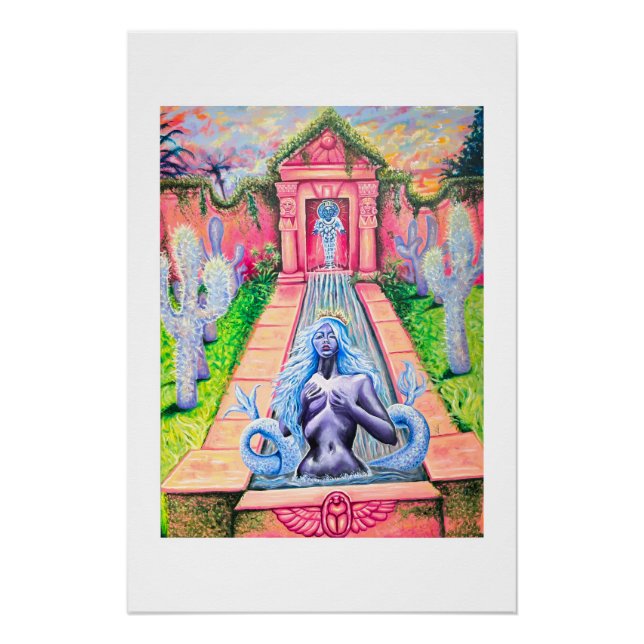 Mermaid garden by Nefertara art poster (Front)