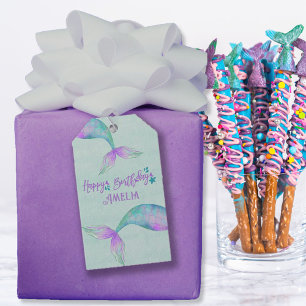 Mermaid Gift Wrap Personalised Happy Birthday Gift Tags