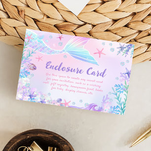 Mermaid Girl 1st Birthday Party Enclosure Card