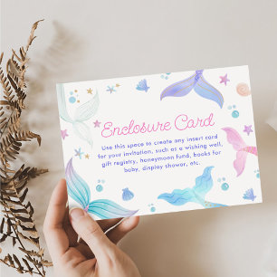 Mermaid Girl 4th Birthday Party Enclosure Card