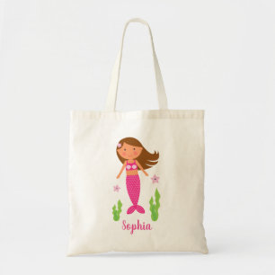 Mermaid Girl Medium Skin, Light Brown Hair Tote Bag
