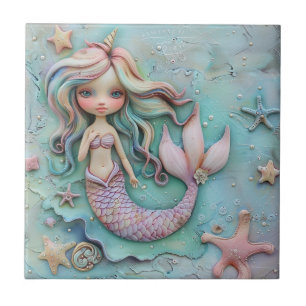 Mermaid Girl Ocean Ceramic Tile