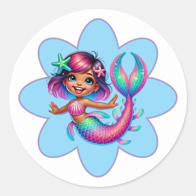 Mermaid Girl Stickers (Front)