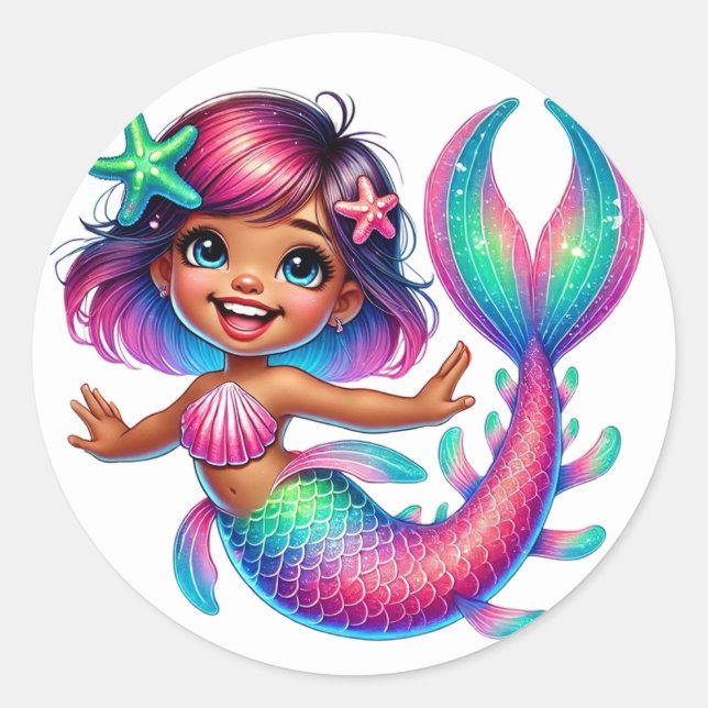 Mermaid Girl Stickers (Front)