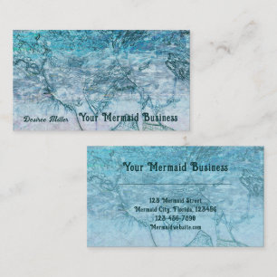 Mermaid Girl Teal Green Blue Nautical Ocean Waves Business Card