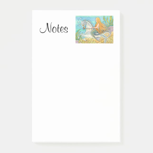 MERMAID GIRL & UNICORN MERHORSE 3M Post-it® Notes (Front)