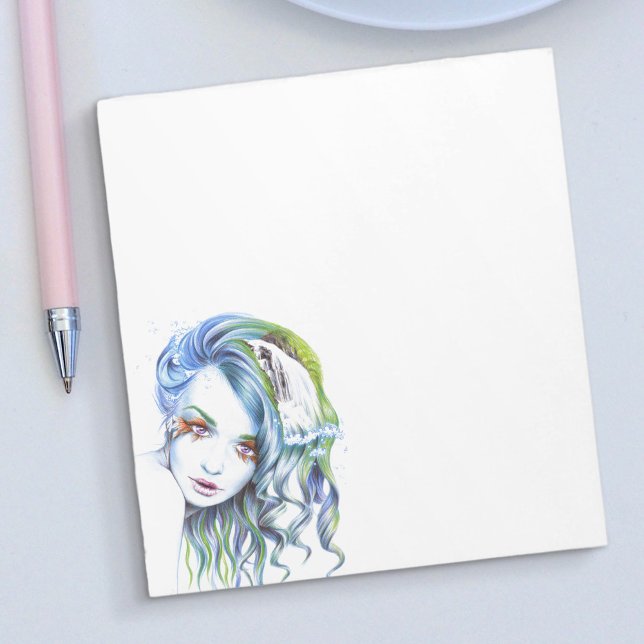 Mermaid girl Water woman Surreal Fantasy Portrait  Notepad (Creator Uploaded)