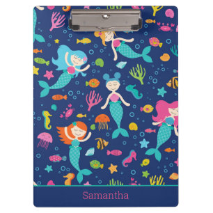 Mermaid Girls Under The Sea Personalised  Clipboard