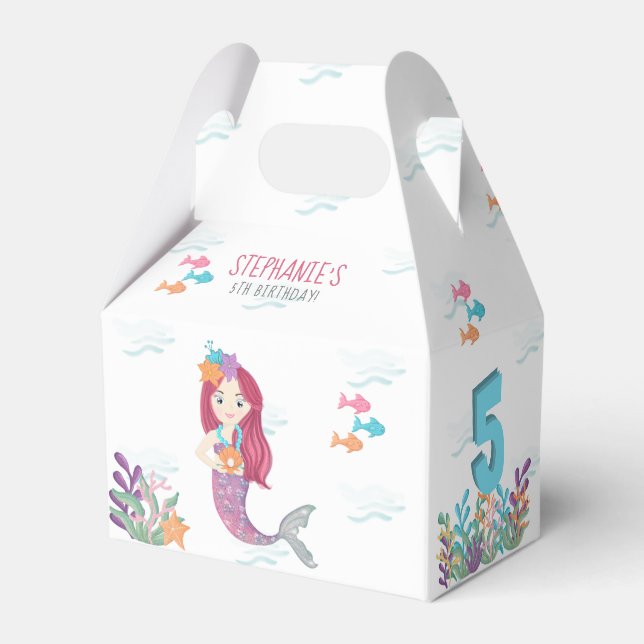 Mermaid Glam Birthday Party Favour Box (Back Side)