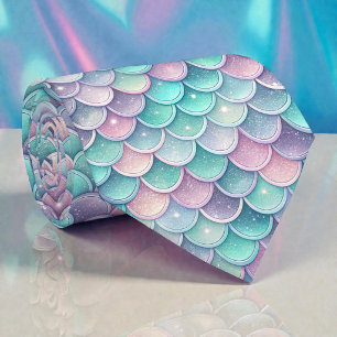 Mermaid Glam Pastel Colours Necktie Tie