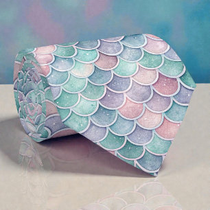 Mermaid Glam Pastel Colours Necktie Tie