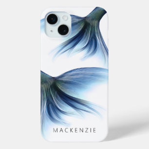 Mermaid Glam Tail   Dusty Ice Blue Lustre Custom iPhone 15 Mini Case