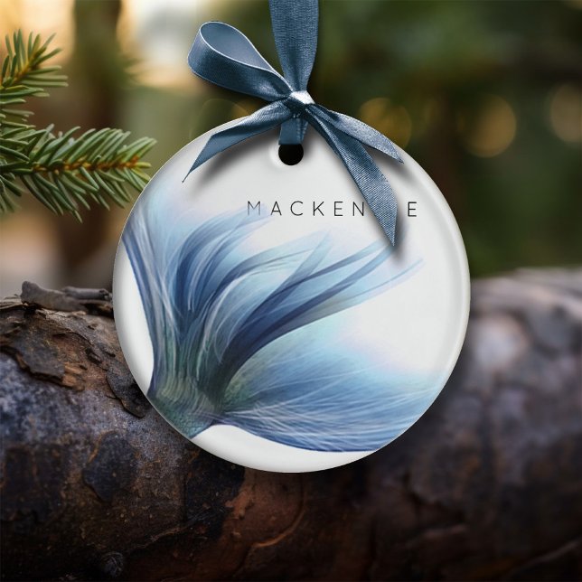 Mermaid Glam Tail | Dusty Ice Blue Lustre Custom Ceramic Ornament (Creator Uploaded)