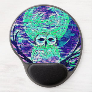 Mermaid Glass Owl Moon Gel Mousepad