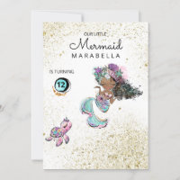 *~* Mermaid Glitter Black Hair Birthday