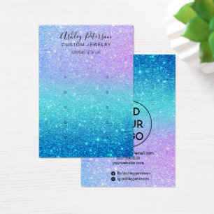 mermaid glitter blue multi stud earring display