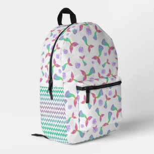 Mermaid Glitter Pattern  Printed Backpack