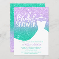 Mermaid glitter purple teal dress Bridal shower