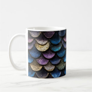 Mermaid Glitter Scale Pattern Coffee Mug