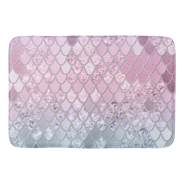 Mermaid Glitter Scales #2 Bath Mat (Front)