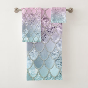 Mermaid Glitter Scales #2 Bath Towel Set