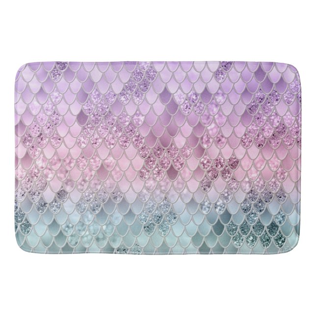 Mermaid Glitter Scales #2a (Faux Glitter) #shiny  Bath Mat (Front)