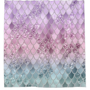 Mermaid Glitter Scales #2a (Faux Glitter) #shiny  Shower Curtain