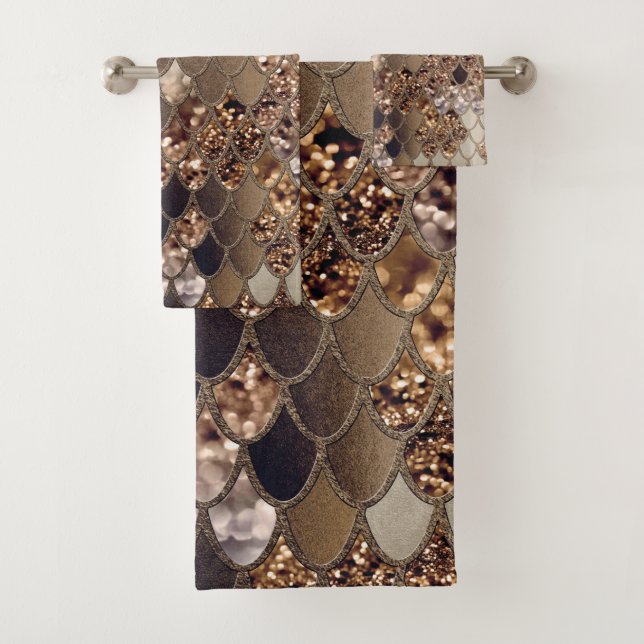 Mermaid Glitter Scales #6 Bath Towel Set (Insitu)