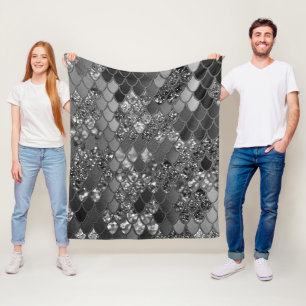Mermaid Glitter Scales #7 (Faux Glitter) #shiny Fleece Blanket