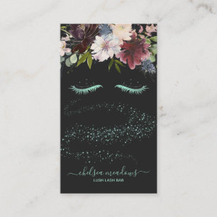 Mermaid Glitter Signature Floral Eyelash Business Card
