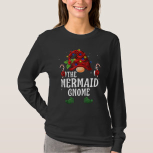 Mermaid Gnome Buffalo Plaid Matching Family Christ T-Shirt