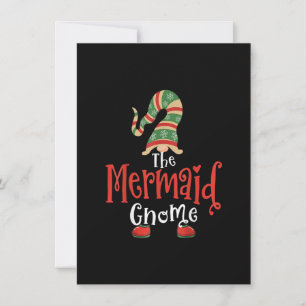Mermaid Gnome Matching Family Group Christmas Paja Invitation