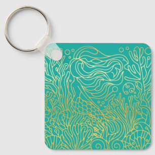 Mermaid - Gold Key Ring