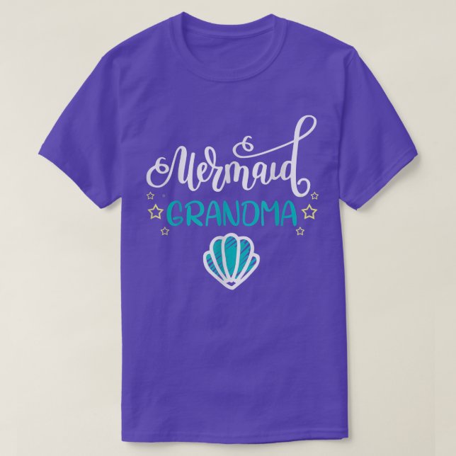 Mermaid Grandma Funny Grandmother Family Matching  T-Shirt (Design Front)