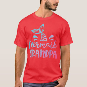 Mermaid Grandpa Funny Grandfather Family Matching T-Shirt