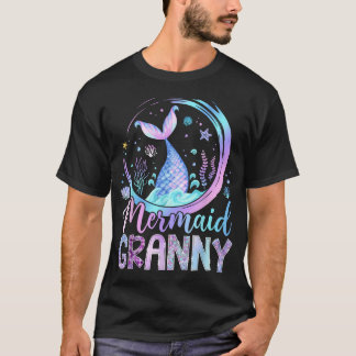 Mermaid Granny Funny Birthday Girl Party Family T-Shirt