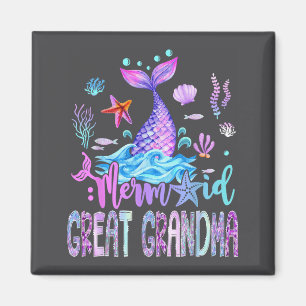 Mermaid Great Grandma Family Matching Birthday Gir Magnet