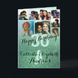 Mermaid Green Glitter Photo Collage Happy Birthday Card<br><div class="desc">This cool and cute happy birthday greeting card is perfect for any friend or family member. It features eight customizable photograph pictures with a monogram name and the quote, "Happy Birthday, " on top of a pastel mint green "30" (which can be changed to any age) on top of a...</div>