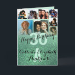 Mermaid Green Glitter Photo Collage Happy Birthday Card<br><div class="desc">This cool and cute happy birthday greeting card is perfect for any friend or family member. It features eight customizable photograph pictures with a monogram name and the quote, "Happy Birthday, " on top of a pastel mint green "30" (which can be changed to any age) on top of a...</div>